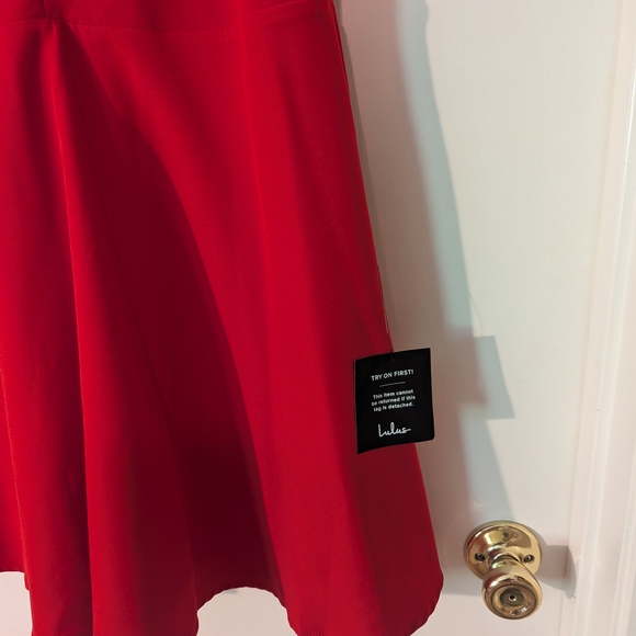 Lulu's Red Ruffled Mini Dress - Picture 3 of 5